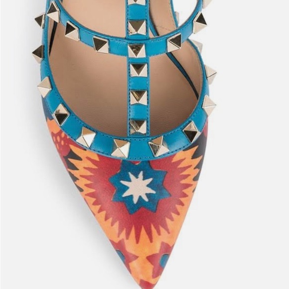 Valentino Garavani Shoes - VALENTINO Wonderland Rockstud Leather Slingbacks